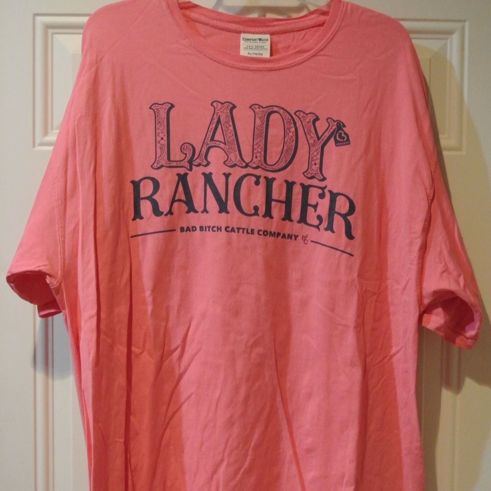 WOMENS XL PINK LADY RANCHER TSHIRT